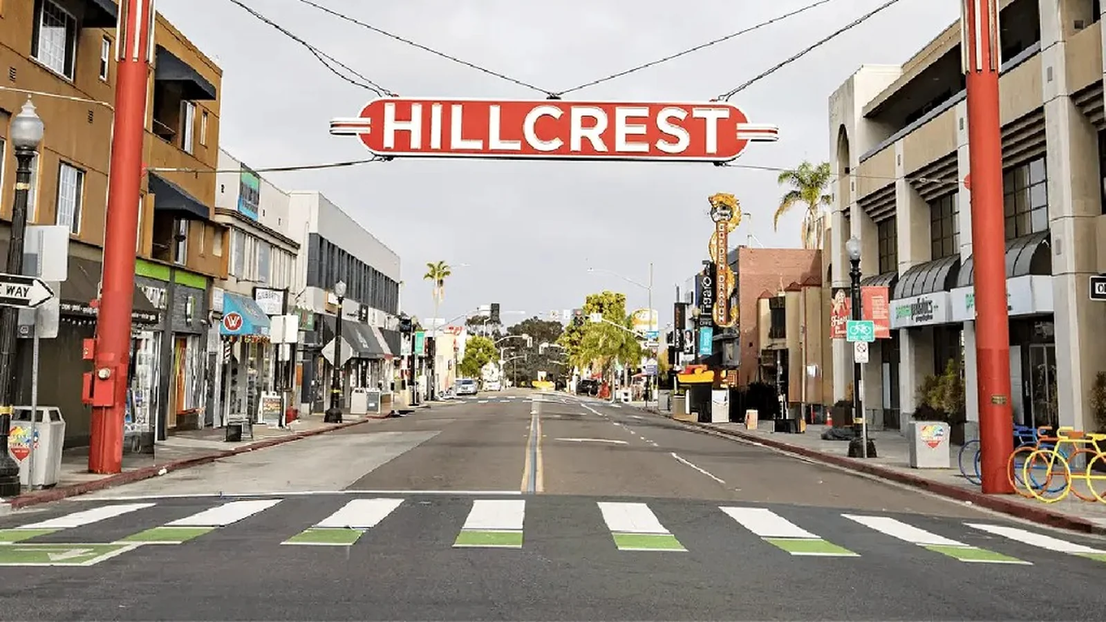 Vibrant Hillcrest neighborhood in midtown San Diego.